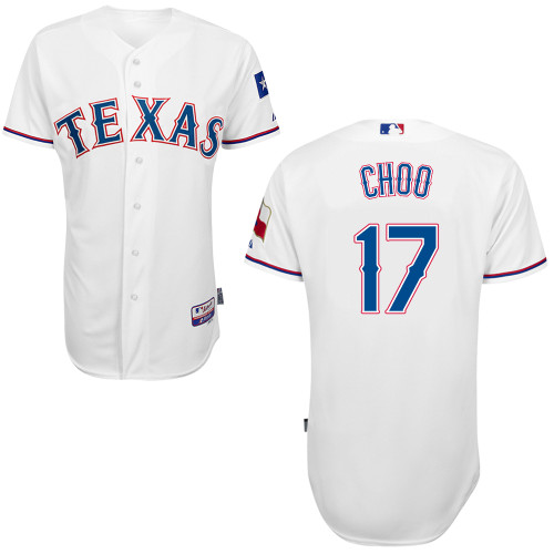 Shin-Soo Choo #17 MLB Jersey-Texas Rangers Men's Authentic Home White Cool Base Baseball Jersey